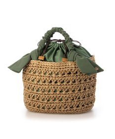 UNBILLION カシュカシュ cachecache / 下がりリボン柄編みトートバッグ