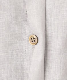 J.PRESS LADIES 【洗える・接触冷感・吸水速乾】麻SOLID バンドカラー シャツ ブラウス