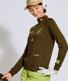 PW CIRCULUS 【裏起毛であたたか】【WOMEN】CATモチーフ  裏起毛ロングスリーブモックネックT   ゴルフウェア レディース