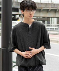 WEGO 【ユニセックス着用ITEM/MLサイズ展開】スラブヘンリーネックT（SS）