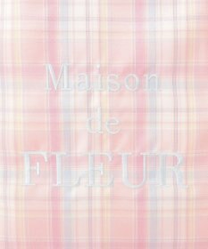 Maison de FLEUR ブランドロゴ刺繍チェックスクエアトート