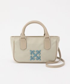 russet 《モノグラム刺繍》コーデュラナイロン2WAYミニショルダーバッグ（CE-1778）