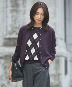 J.PRESS LADIES L 【洗える】アーガイル ツイン ニット