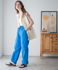 WEGO 【ウエストゴム】ナイロンイージーワイドカーゴパンツ