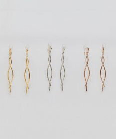 Phoebe 【痛くないシリーズ/金属アレルギー対応】スウィングクリスタルループフィットイヤリング　シャンパンゴールド