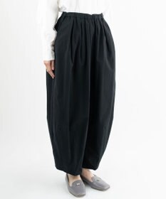 muuc 〈綿100%〉〈涼しいワッシャー生地〉〈裾タック入り〉〈ワイドシルエット〉サーカスパンツ