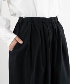 muuc 〈綿100%〉〈涼しいワッシャー生地〉〈裾タック入り〉〈ワイドシルエット〉サーカスパンツ