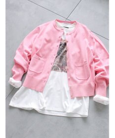 Te chichi ポケット付きクルーネックカーディガン