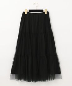 GRACE CONTINENTAL ブラックタフタオーバースカート