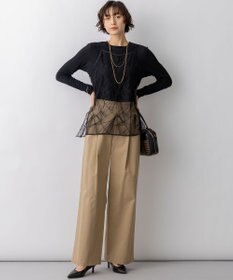 23区 L 【先行予約】ストレッチギャバ チノ ワイド パンツ