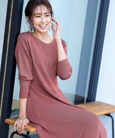 Tiaclasse L 【洗える】1枚で着映えするプリーツニットワンピース