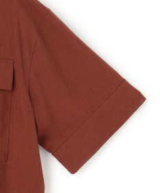 ICB 【洗える】T/Rドライリネン クロップドシャツ