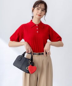 組曲 L ポロ襟 ニットプルオーバー