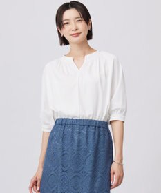 J.PRESS LADIES 【洗える】トリコットバイオ シャーリング カットソー