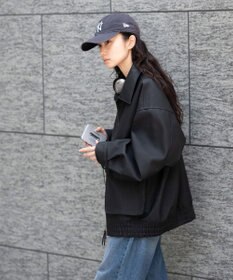 WEGO 【25年秋冬新作/ユニセックス着用ITEM/SMLサイズ展開】PUダブルZIPフライトブルゾン