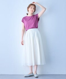 ANY 【大好評につき新色追加！/ウエストゴム】シャンブレーライクフレアスカート