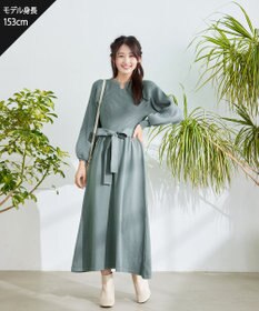 Tiaclasse 【洗える】パフ袖ニットワンピース