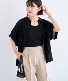 Green Parks シアーシャーリングフレンチスリーブシャツ