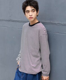 WEGO ワイドスリーブボーダーT（長袖）