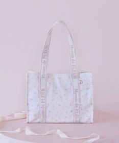 Maison de FLEUR ピンクマニアフラワープリントトートバッグ