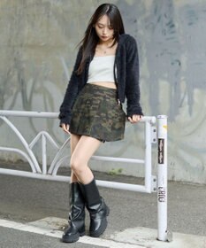 WEGO 【25秋冬新作】シャギーニットジップパーカー