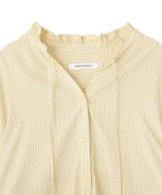 AMERICAN HOLIC スタンドフリルストライプスキッパーブラウス