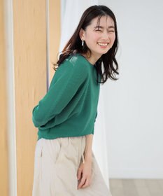 ANY L 【洗濯機可/アンチピリング/UVケア】アクリルガーターニット