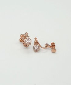 Tiaclasse 【金属アレルギー対応商品】リボン＋リッチストーンピアス・イヤリング
