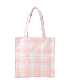 Maison de FLEUR ブランドロゴ刺繍チェックスクエアトート