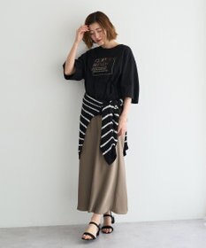 YECCA VECCA 【UVカット】ワイドスリーブ箔プリントTee