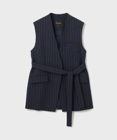 GRACE CONTINENTAL ストライプノーカラージレ