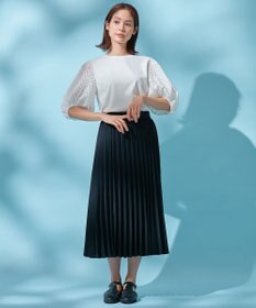 ANY 【ウエストゴム】リネンライクエアーヴィンテージ プリーツスカート