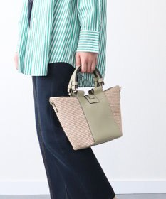 INTER-CHAUSSURES 【LORISTELLA】ラフィアコンビレザーハンドバッグ