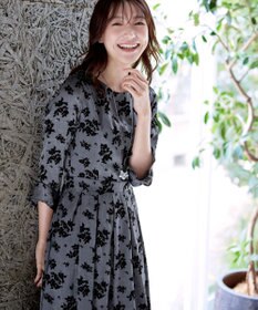 Tiaclasse 【安田美沙子さん着用・洗える】フラワーフロッキーワンピース