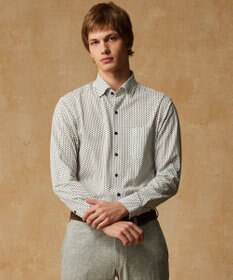 JOSEPH ABBOUD 【キングサイズ・25SS・洗える】コンパクトジャージープリント シャツ