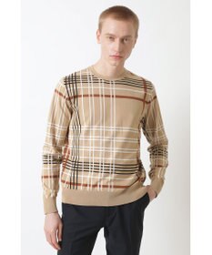 DAKS イノベーション チェック クルーネックセーター