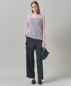 ICB L 【洗える】 シルキーシアーモヘヤ ニットプルオーバー