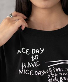 WEGO グラフィックショートサイドリボンドロストT