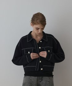 グレースコンチネンタル　ステッチニットジャケット　36サイズ ステッチニットジャケット / GRACE CONTINENTAL | GRACE CONTINENTAL