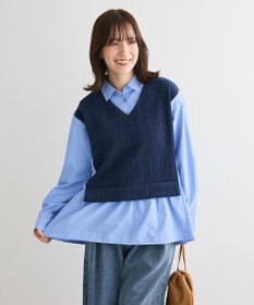 Green Parks カットモールドッキングシャツチュニック