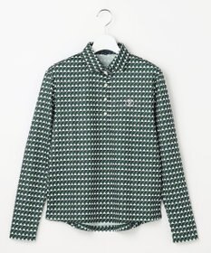 23区GOLF 【WOMEN】フラッグプリント長袖ポロシャツ ダークグリーン系5