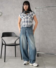 WEGO フードチェックコンパクトシャツ