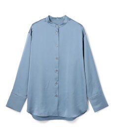 UNFILO L サテン バンドカラーシャツ