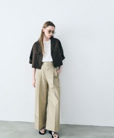 uncrave チノギャバジン ワイドトラウザー