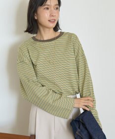 AMERICAN HOLIC カラーボーダークロップド丈プルオーバー