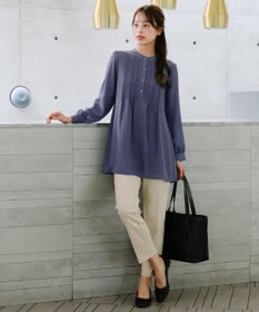 Tiaclasse 【スマート裏起毛・新色追加】 ピンタックシャツチュニック