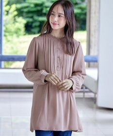 Tiaclasse 【スマート裏起毛・新色追加】 ピンタックシャツチュニック