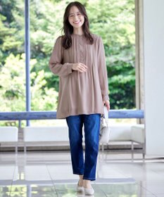 Tiaclasse 【スマート裏起毛・新色追加】 ピンタックシャツチュニック