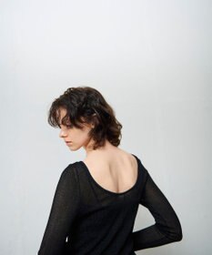 GRACE CONTINENTAL ラメシアーリブニットトップ