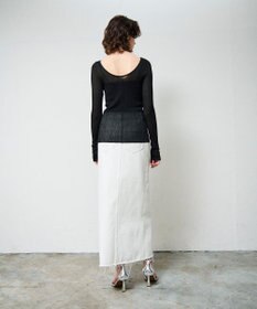 GRACE CONTINENTAL ラメシアーリブニットトップ